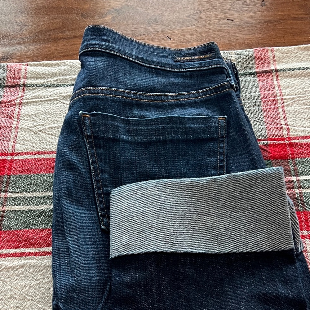 Citizens Of Humanity Dark Blue Cropped Jeans